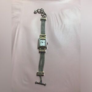 Brighton Tivoli Silver Watch Multi Chain Toggle Clasp Adjustable 6.5-8”